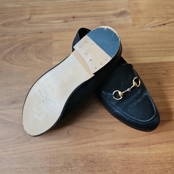 Gucci BLACK Leather Loafers US Size 7.5 - Picture 6 of 8